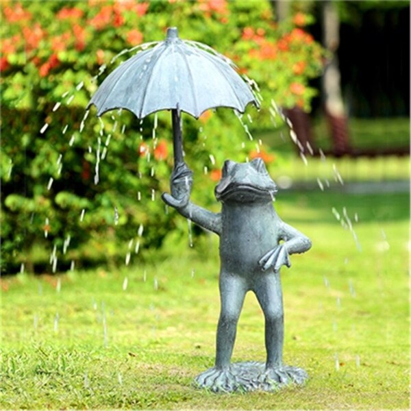 Ricki'S Rugs Frog with Umbrella Garden Spitter - 29.50 x 17 x 13.50 in. RI2486886 - main